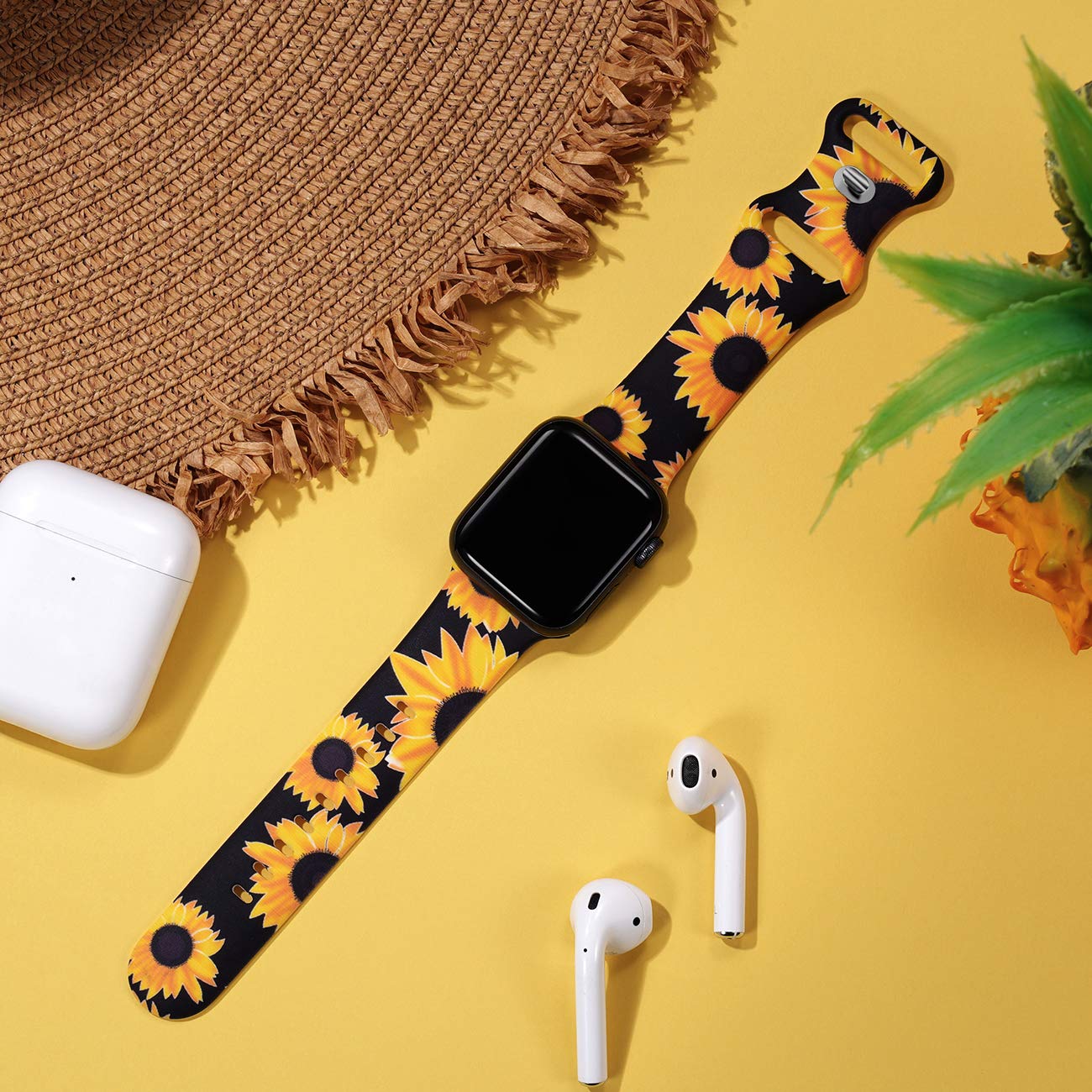Lerobo Compatible With Apple Watch Bands Series 9 45Mm 44Mm Ultra 2 49Mm 42Mm Women Fancy Cute Floral Silicone Printed Pattern B